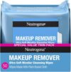 Neutrogena Makeup Remover Micellar Wipes for Face Daily Gently Removes Oil Dirt and Waterproof Makeup in a Simple Fully Plant-Based Cloth, 25 Count (Pack of 24)