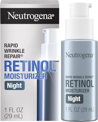 Neutrogena Retinol Face Moisturizer Cream,Rapid Wrinkle Repair,Anti-Wrinkle Night Moisturizer,Anti-Wrinkle Face&Neck Cream_Moisturizer with Hyaluronic Acid&Retinol,Paraben-Free,1 fl. oz (Pack of 12)