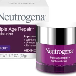 Neutrogena Triple Age Repair Night Face Moisturizer - with Hexinol Technology & Vitamin C, Anti-Wrinkle Face Cream, Visibly Reduces the look Wrinkles & Firms Skin While You Sleep, 1.7 oz (Pack of 12)