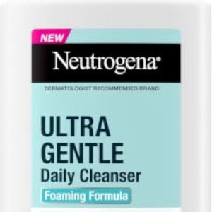 Neutrogena Ultra Gentle Foaming Facial Cleanser, Fragrance Free Hydrating Face Wash for Sensitive Skin, Daily Non Over Drying Makeup Remover, Hypoallergenic, Soap & Dye Free, Non-Comedogenic, 16 Fl Oz