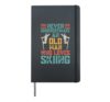 Never Underestimate Old Man Skiing Funny Ski Jump Design Hardcover Journal, Black