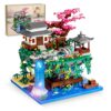NEWABWN Cherry Blossom Tree Building Set with Lighting, Architecture of Peach Blossom Micro Building Blocks, Japanese Architecture Zen Garden Kit for 14+ Kids Adults (3320 Pieces)