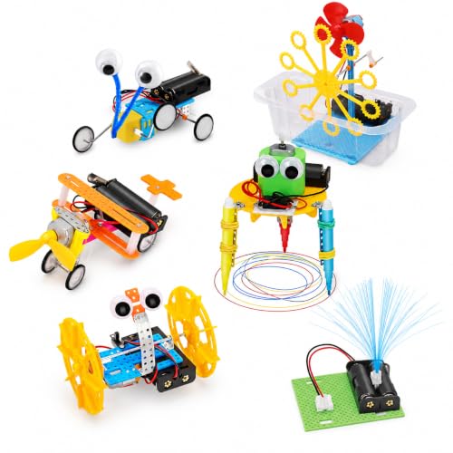 New Family 6-in-1 STEM Robot Kit for Kids Ages 8-12, DIY Robot Building Science Kit with Engineering Projects and Motorized Activities, Educational STEM Toys for Boys Girls, Birthday Gift