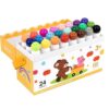 NewFamily Washable Dot Markers for Toddlers, 24-Pack Washable Dot Paint Markers with 12 Activity Papers, 10mm Tip, Mess-Free Art Supplies for Kids, Gift Set