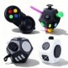 New Fidget Toy Cube 4 Pack Creative Rotating Cube and 12-Sided Mini Cube Relieves Stress and Anxiety Anti Depression Focus Travel Toy Cube For Children and Adults Stocking Christmas Idea Stuffer Gifts