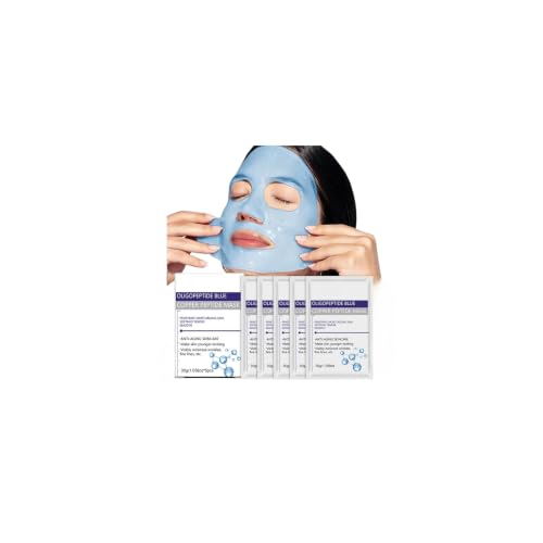 New Irven Blue Copper Peptide Face Mask, Deep Hydrating Overnight Hydrogel Sheet Masks for Firming & Skin Elasticity, Anti-Aging Moisturizing Skincare, Smooth Dryness, Fine Lines and Wrinkle, 5ea