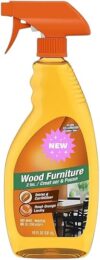 New Orang-Wood Furniture glo Cleaner and Polish Spray 2-in-1 – 16 oz Bottle for Cleaning, Conditioning, and Restoring Shine on Tables, Cabinets, Chairs, and Wooden Surfaces