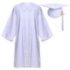 Newrara Graduation Gown Cap Tassel Set (XX-Large 57(6'0"-6'2"), White)