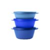 NewTupperware CrystalWave PLUS Round Set of 3 Container Coastal Blue