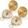 New Vintage Brass Compass for Hiking,Camping,and Outdoor Navigation – Small Luminous Pocket Compass for Adults and Kids,Accurate 360° Rotating Bezel,Durable Retro Design