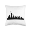 New York City Skyline Silhouette – Urban Minimalist NYC Throw Pillow