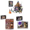 NexBrixxi Magic World Building Set with LED Lights – Magic Academy Book Nook, Magic Street Book Nook & Wizard Hut Fantasy Building Kit, Bookshelf & Home Decor for Adults and Teens Ages 12+