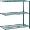 Nexel 3 Shelf Poly-Green Wire Shelving Unit Add On 30"" W x 21"" D x 34"" H - 1 Each