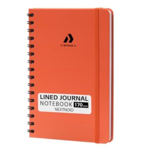 Nextnoid Lined Spiral Notebook Journal For Women & Men - A5(5.8" x 8.3") 170 Pages, Hardcover Notebooks for Work & Note Taking, College Ruled Journals for Writing - Vivid Orange