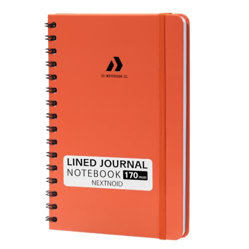 Nextnoid Lined Spiral Notebook Journal For Women & Men - A5(5.8" x 8.3") 170 Pages, Hardcover Notebooks for Work & Note Taking, College Ruled Journals for Writing - Vivid Orange