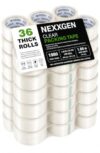 NEXXGEN Clear Packing Tape, 36 Rolls Heavy Duty Packaging Tape for Shipping Packaging Moving Sealing, 1.89 inches Wide, 55 Yards Per Roll, Total 1989 Yards