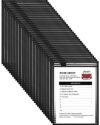 Nezyo Dry Erase Pockets Plastic Job Ticket Holders Shop Holder Order Pockets Clear Sleeves Tickets Folders Plastic Sleeves Paper Teacher Supplies for Classroom (14 x 10 in,Black,50 Pcs)