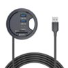 NGFF USB 3.0 Multi HUB 5Gbps to SD TF USB-C 2 Port USB 60mm Desk Grommet Splitter Dock Station Micro-SD Card Reader for Desktop Desk Hole Laptop