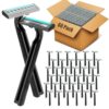 NICEMOVIC 60 Pcs Disposable Razors, Bulk Disposable Razors for Men & Women, Twin Blade Shaving Razors, Homeless Supplies Bulk, Multipurpose Shavers for Hotels, Travel, Charity, Bathrooms - Black