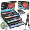 NICETY 54 Colors Acrylic Paint Markers – Dual Tip Acrylic Paint Pens with 1–5mm Brush Tip & 1mm Fine Tip – Water-Based Non-Bleed Paint Markers for Rock, Wood, Glass, Metal, Fabric, Ceramic, Canvas