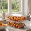 Nicezone Refrigerator Pantry Organizer Bins, Stackable Drawer-Style Fridge Organizer Bins, Clear Plastic Pull-Out Storage Bins For Kitchen, Countertops, Cabinets (Large*2)