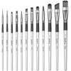Nicpro 12PCS Artist Paint Brush Set, Craft Paint Brushes for Acrylic Painting, Oil, Watercolor, Gouache, Tempera, Face, Body, Fabric, Leather, Model, Art Supplies Paintbrushes for Artists Beginners