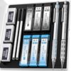 Nicpro Blocky Gear 0.5 mm & 0.7 mm Mechanical Pencils Set in Case