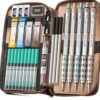 Nicpro Blocky Gear Metal Mechanical Pencil Set in Leather Case