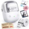 NIIMBOT B2 Pro Bluetooth Label Maker, 300DPI HD Thermal Sticker Printer, Portable Thermal Label Printer with 1 Roll, Supports Red & Black Printing, for Home Office Organization & Small Business, Grey
