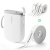 NIIMBOT D11H Label Maker Machine with 1 Roll 0.47" × 1.57" Labels and 3 Rolls 0.55" X 2.36" White Labels for School Home Office
