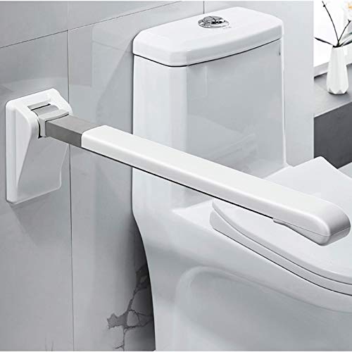 NIKAIDD Toilet Grab Bar Flip Down, Handicap Grab Bars for Bathroom Shower Bathtub Grab Bar Support Tub Handle Bath Safety Railing Folding Grip Bar Assist Handrail(Without Calling Bell)