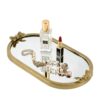 NIKKY HOME Vintage Gold Mirror Perfume Tray, Bow Vanity Tray 13" L x 7" W
