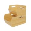 Ninebendstreams Bamboo Pantry Storage Bins,Potato and Onion Storage Bin Ventilated stackable Design Kitchen Organization Storage Basket Food Fruit Container for Cabinet, Studio, Office