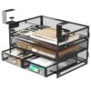 NiOffice Under Desk Drawer Organizer, Large Main Compartment Dual Side Drawers for Home & Office