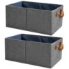 NIPZYEOS Pack of 2 Large Fabric Storage Bins, Foldable Closet Organizer Boxes with Handles, Sturdy Shelf Baskets for Clothes, Sheets, Toys, Books, Bedroom, Nursery and Dorm