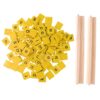 Nishiyuenyi 100 Pieces Wooden Letter Alphabet Tiles Board Game Lowercase Letters Colorful Spelling Tiles Wooden Tray Suitable for Gift Scrapbooking Crafts, Yellow