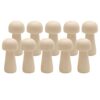 Nishiyuenyi 10Pcs Blank Plain Wooden Peg Dolls Mushroom Shape Ornament for Kids Toy DIY, 85mm
