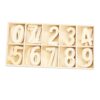 Nishiyuenyi 50 Pieces Education Numbers Sorting Wooden Counting Puzzle Game Stacking Block Set with Divided Tray Suitable for Math Learning, Wood Color, 16.5x8.5cm