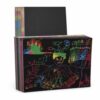 Nishiyuenyi Children Scratch Paper Art Scratch Pad Scratch Kit with Educational Activity for Fine Motor and Color Recognition, 16K Scratch Paper, 50 Sheets with 5 Bamboo Sticks