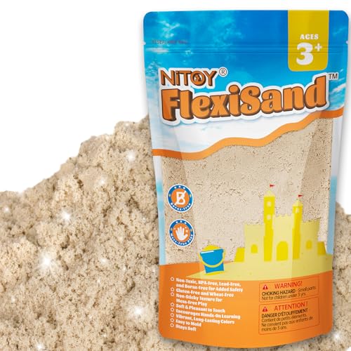 NiToy FlexiSand 2.2Lbs Toy Sand, Never Dries Out-Fun for 3 Years and up Kids Bulk Refill for Sensory Sand Box Toys, Ideal for Shaping, Squeezing and Molding (Orignial Color)