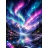 niurenmaoyi Aurora Scenery Stamped Cross Stitch Kits for Beginner,12X16In
