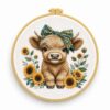 niurenmaoyi Cow Embroidery Kit for Beginner,Cross Stitch Kit for Adult