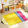 Niuyhe Pencil Classroom Rug 7.6x5 ft, Large Polyester Classroom Playmat Non Slip, Back to School Pencil Decor Reading Calming Corner Carpet for Preschool Kindergarten Teacher Gift Decor