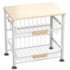 NiuYichee 3-Layer Kitchen Fruit Storage Basket Snack Rack, countertop Storage Rack, Stackable Storage Rack with Desktop, Pull-Out Hollow Metal Storage Basket with Handle, Kitchen Organizers & Storage
