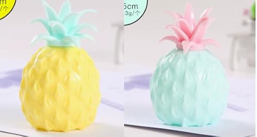 NKMJOK 2 PCS Pineapple Squishies,Pineapple Squishy and Pineapple Stress Ball for Desktop Display and Handling,Pineapple Squishy with Slow-Return Response for Focus,Assistance and Anxiety Management