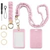 Nlicrst Teacher Lanyard, Scrunchie Lanyard with ID Badge Holder for Women