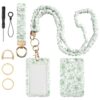 Nlicrst Teacher Lanyard, Scrunchie Lanyard with ID Badge Holder for Women