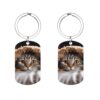 NLLZZ Cat Under Blanket Solid Stainless Steel Keychain