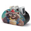 NLLZZ Cute Raccoon PU Leather Remote Control Holder with 5 Compartments