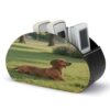 NLLZZ Dachshund Dog PU Leather Remote Control Holder with 5 Compartments